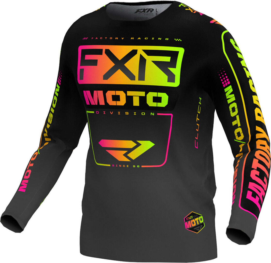 FXR Clutch 2024 Kids Maillot de motocross, noir-jaune, taille M pour Des gamins