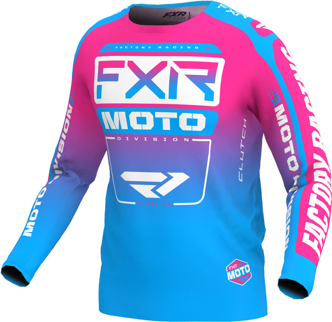 FXR Clutch 2024 Kids Maillot de motocross, noir-rose, taille M pour Des gamins