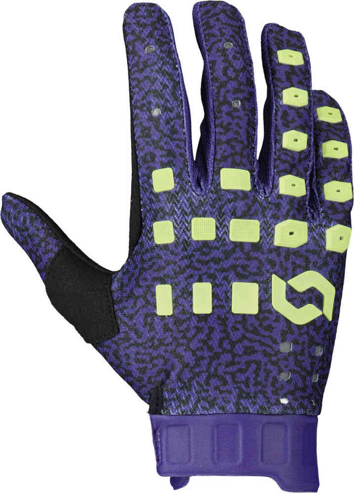 Scott Podium Pro Фиолетовые / зеленые перчатки для мотокросса