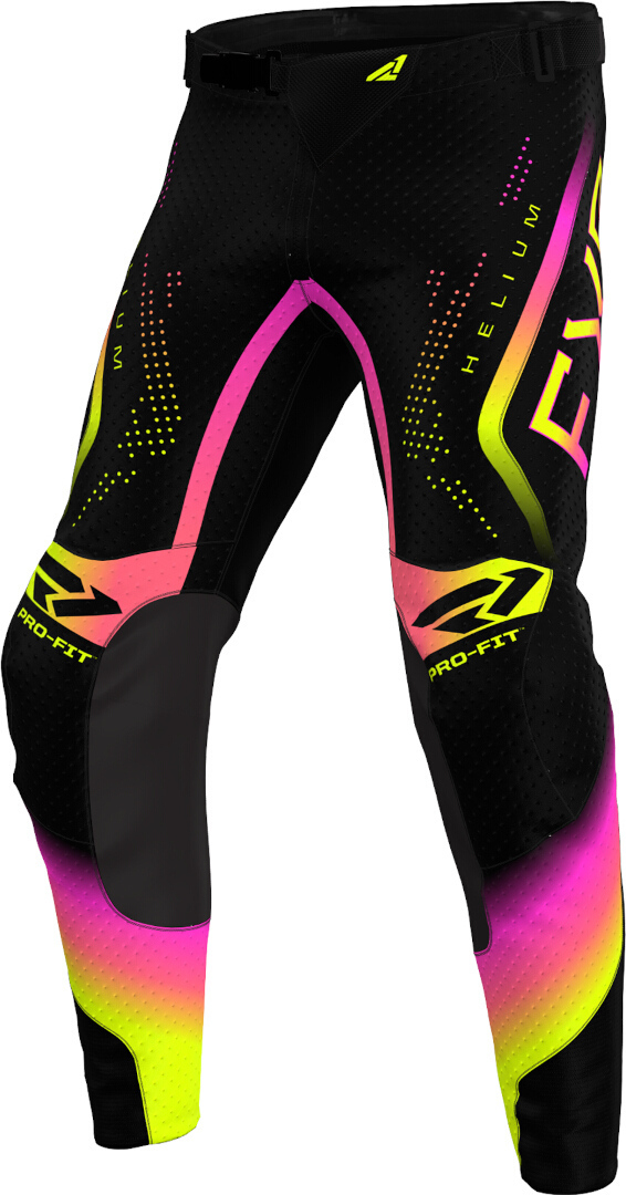 FXR Helium 2024 Youth Pantalon de motocross, noir-rose-jaune, taille 26