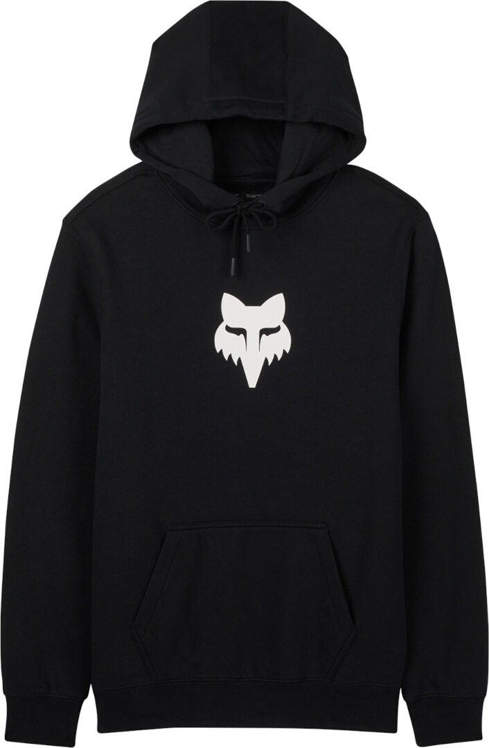 Fox Men's Black White Head Hoodie, Black-White, For Extra Large