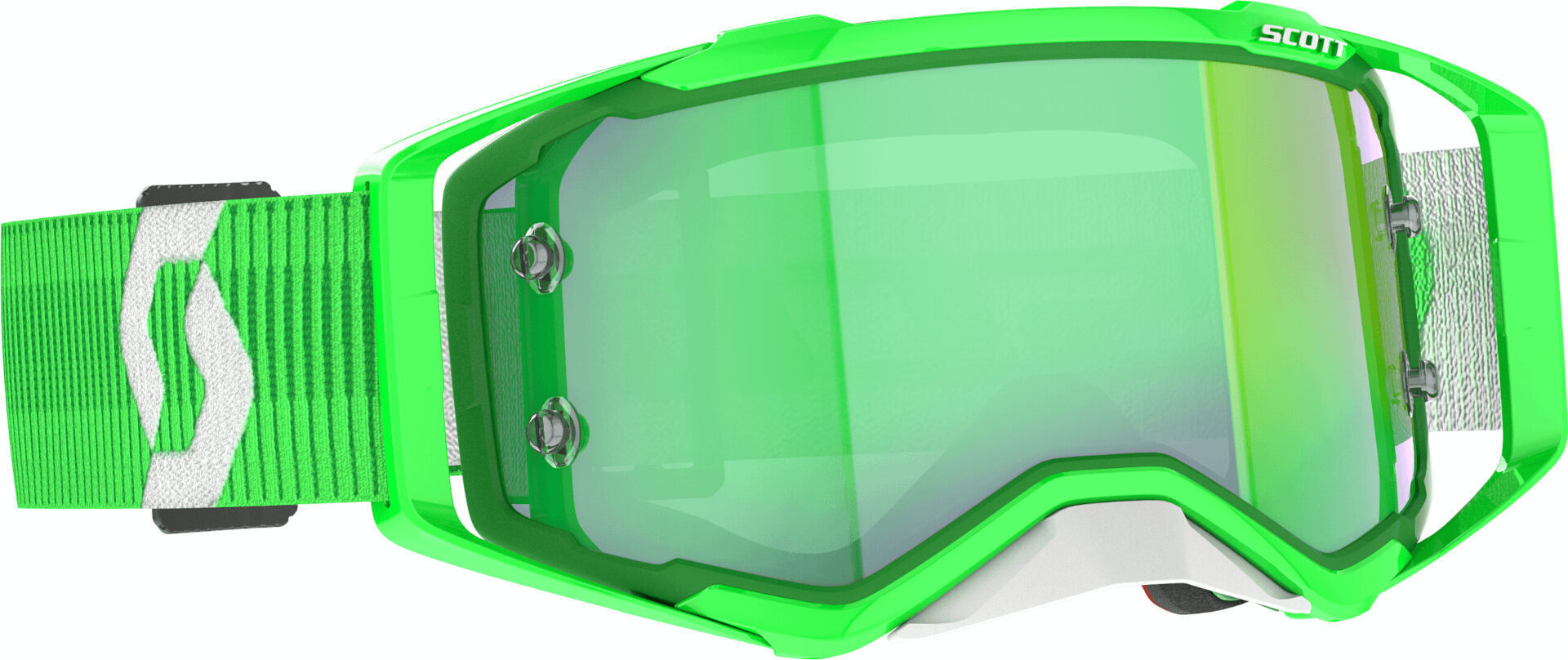 Scott Prospect Chrome Lunettes de motocross vertes / blanches, blanc-vert