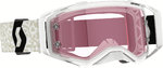 Scott Prospect AMP Rose Lunettes de motocross blanches / noires