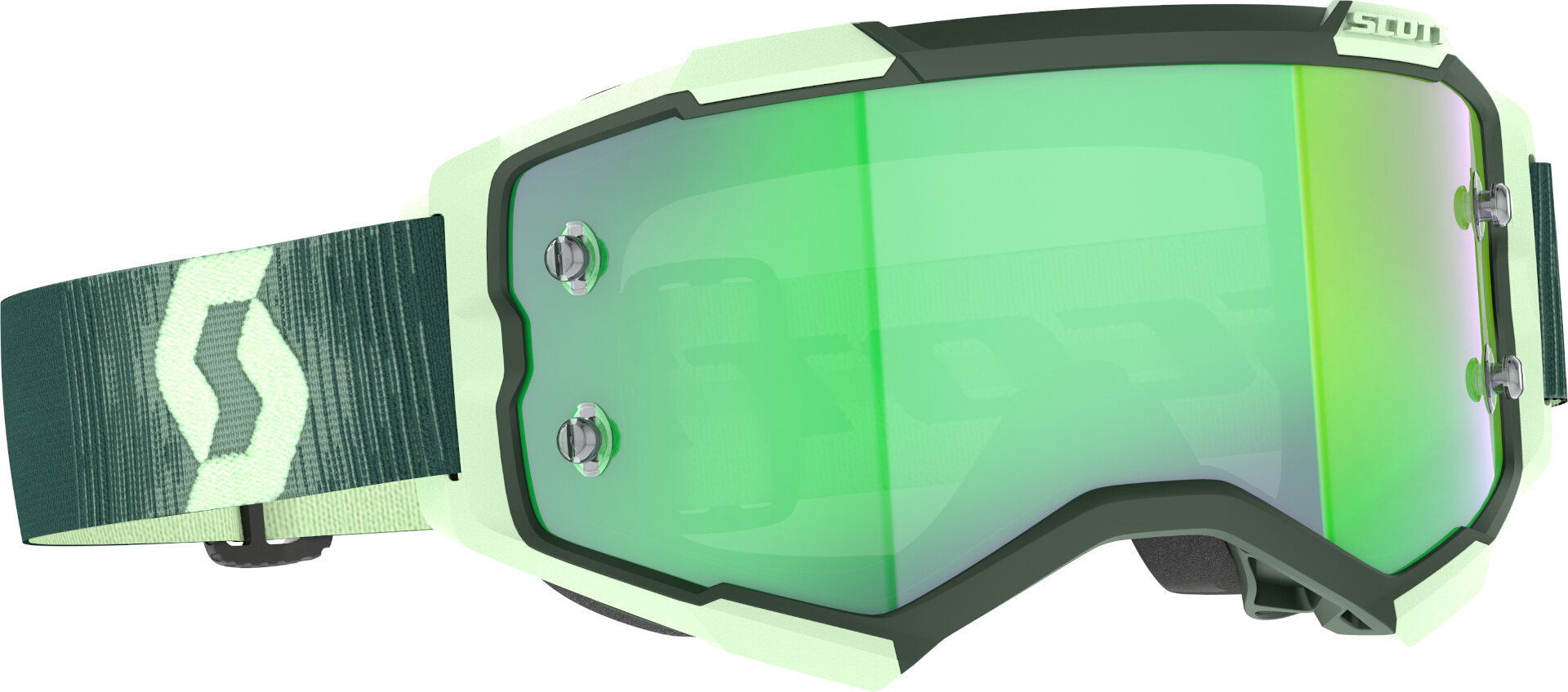 Scott Men's Green Fury Chrome Dark Motocross Goggles, For