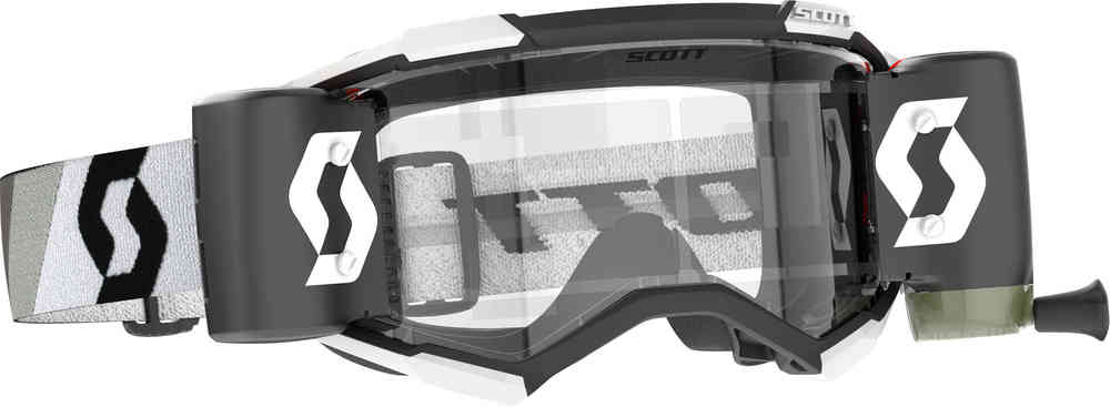 Scott Fury WFS Black/White Roll-Off Motocross Goggles
