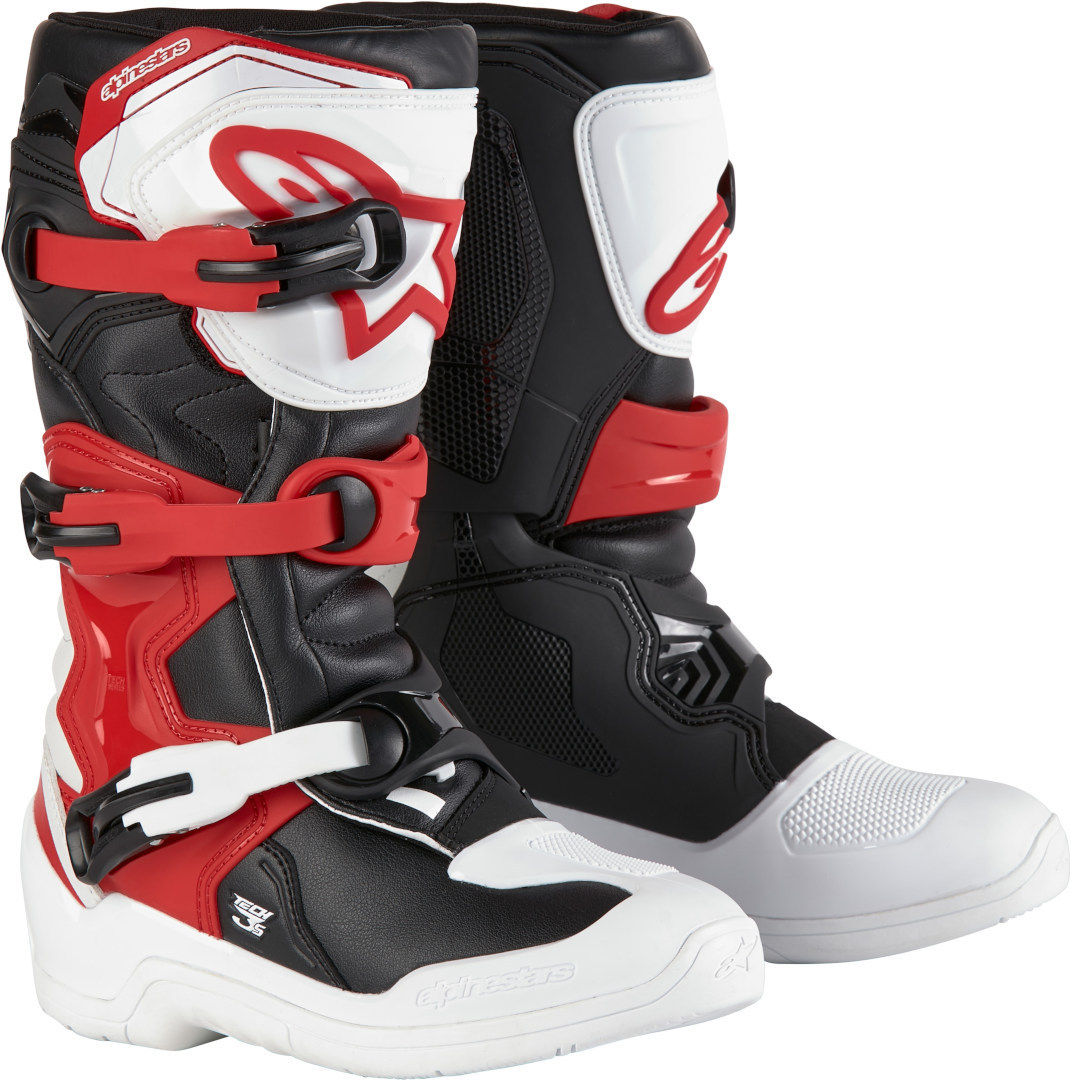 Alpinestars Tech 3S Молодежные ботинки для мотокросса Белый/Черный/Красный 6 (39) 