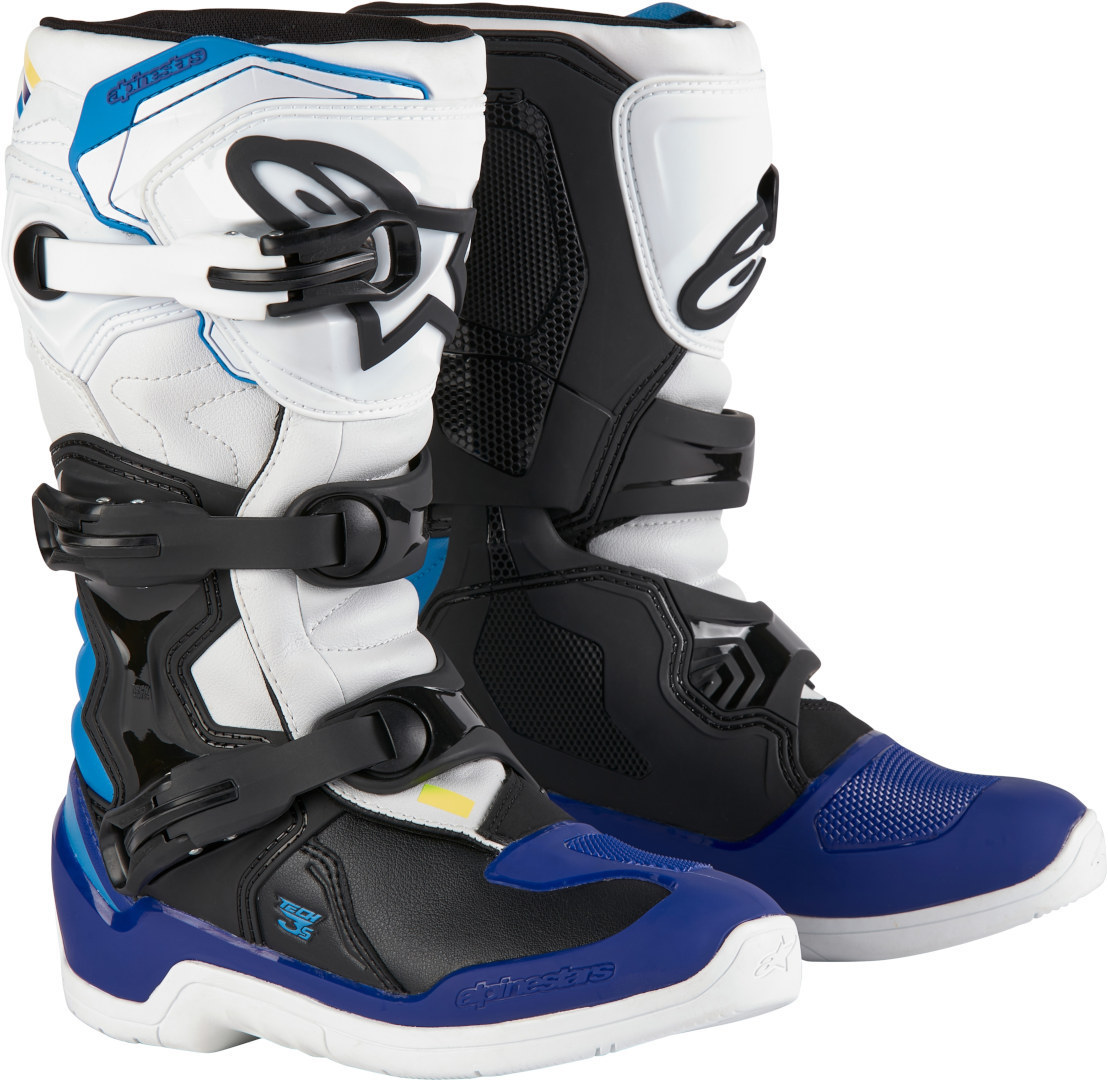 Alpinestars Tech 3S Молодежные ботинки для мотокросса Белый/Черный/Синий 8 (42) 