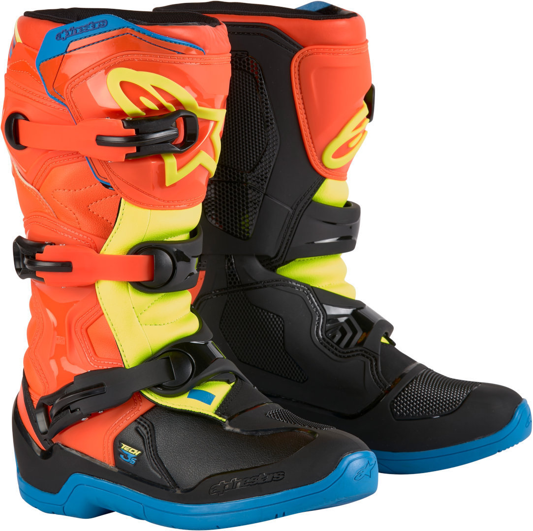 Alpinestars Tech 3S Молодежные ботинки для мотокросса Оранжевый/Синий/Желтый 8 (42) 