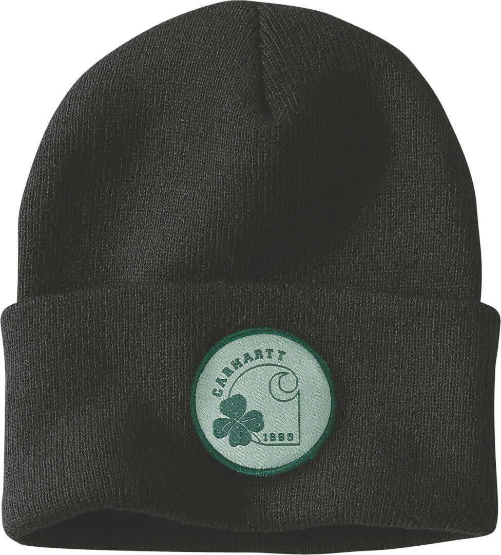 Carhartt Knit Shamrock Patch Beanie, noir