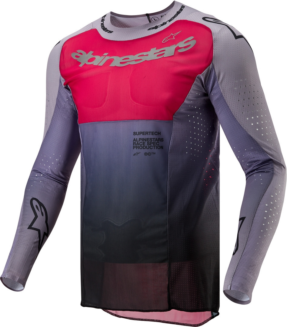 Alpinestars Unisex Red Purple Supertech Dade Motocross Jersey, Red-Purple, Size 2XL