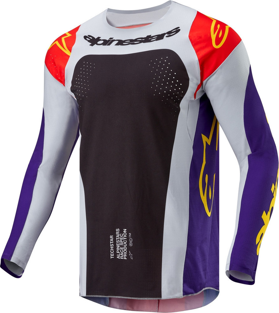 Alpinestars Techstar Jersey – Lightweight, Breathable MX/Dirt Bike Top In Blue/Yellow/Red