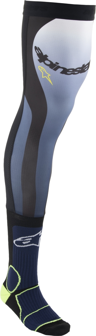 Alpinestars Men's Blue Yellow Knee Brace Motocross Socks, Blue-Yellow, Size L Xl 2XL For