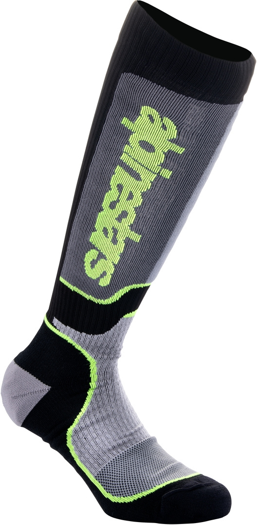 Alpinestars Unisex Black Grey Yellow Plus Youth Motocross Socks, Black-Grey-Yellow, Size M L