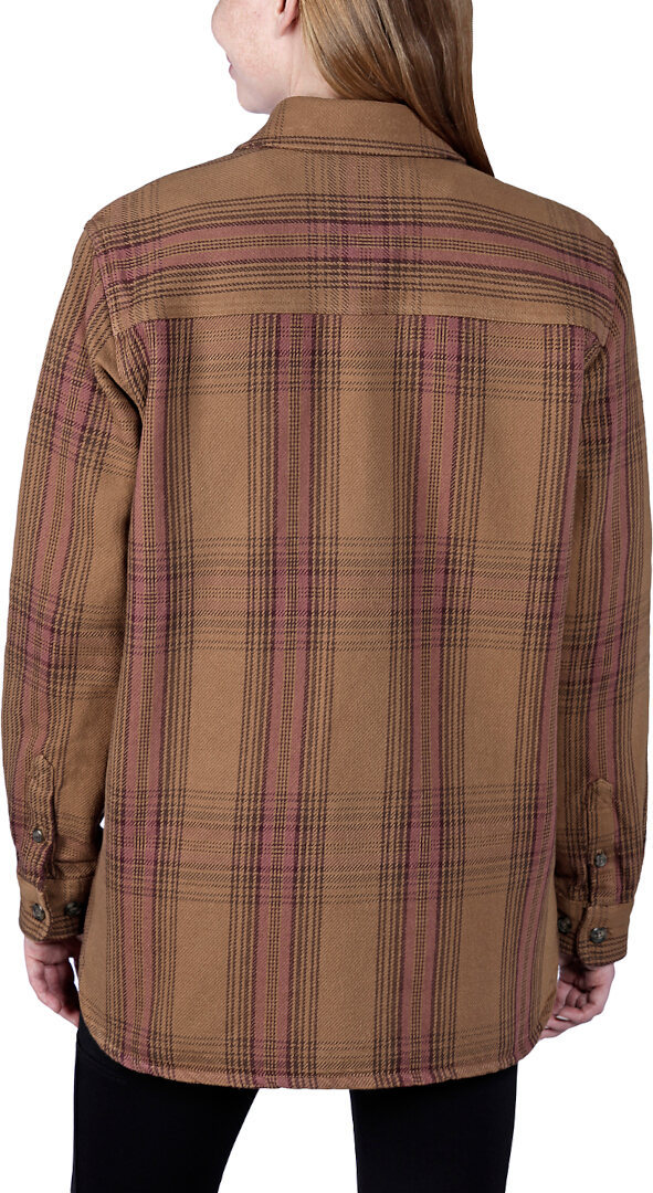 Side view of Carhartt Loose Fit Heavyweight Twill Ladies Shirt, brown, Size XS for Women