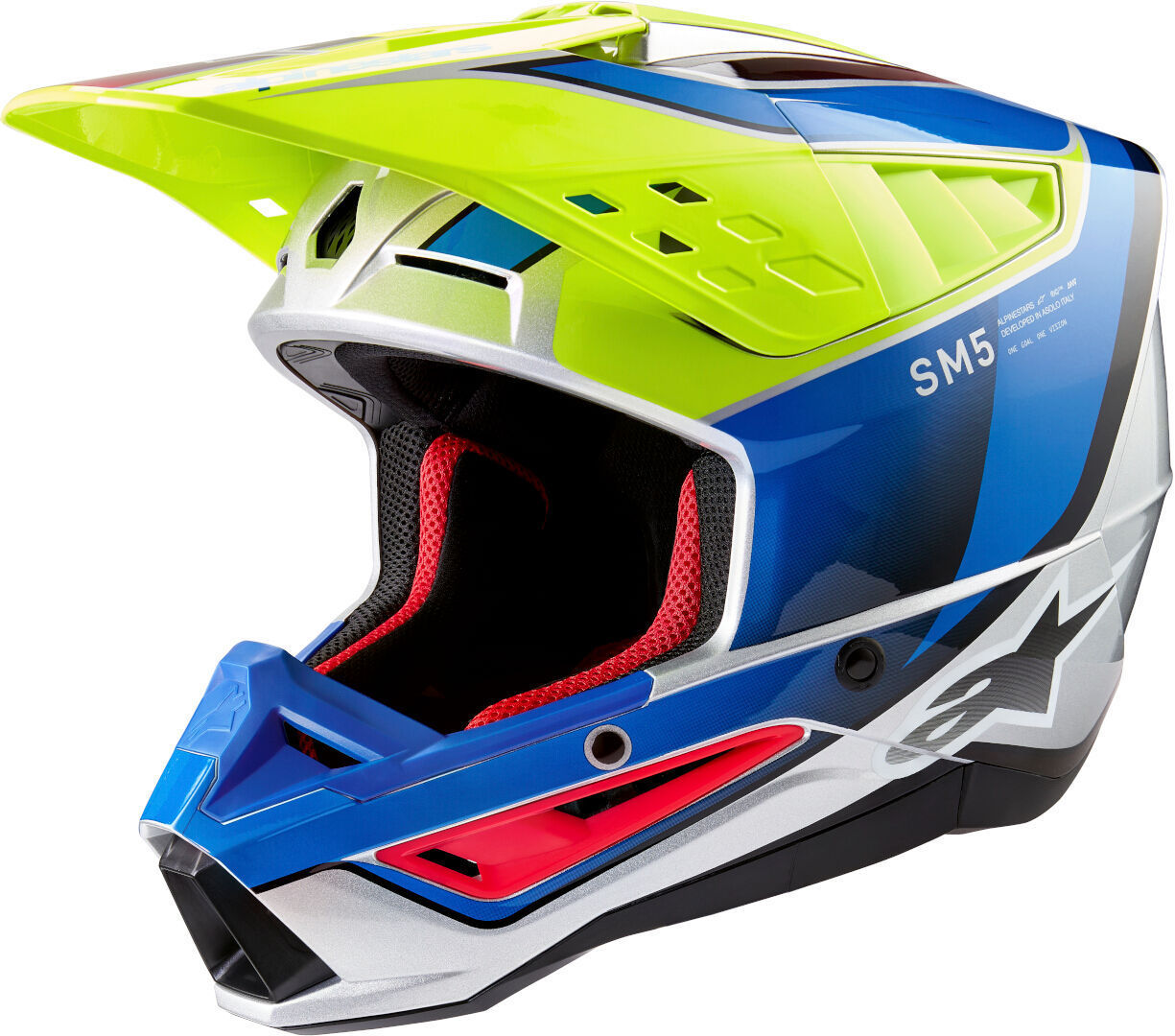 Alpinestars S-M5 Sail 2024 Шлем для мотокросса Желтый/Синий S (55/56) 