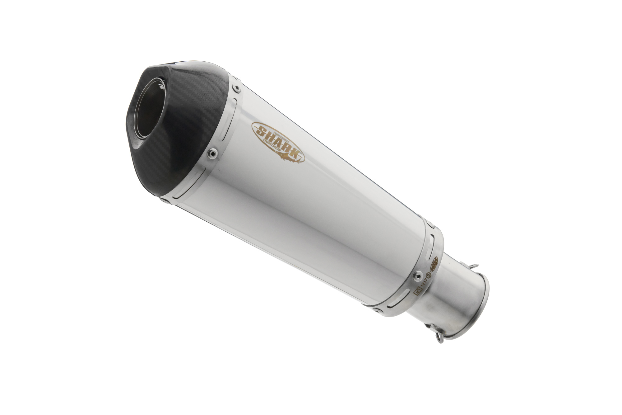 SHARK EXHAUST DSX-7 acier inoxydable brossé/argent carbone