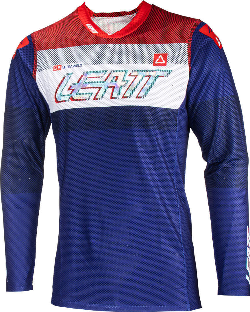 Leatt 5.5 Ultraweld 2024 Джерси для мотокросса Красный/Темно-синий S 