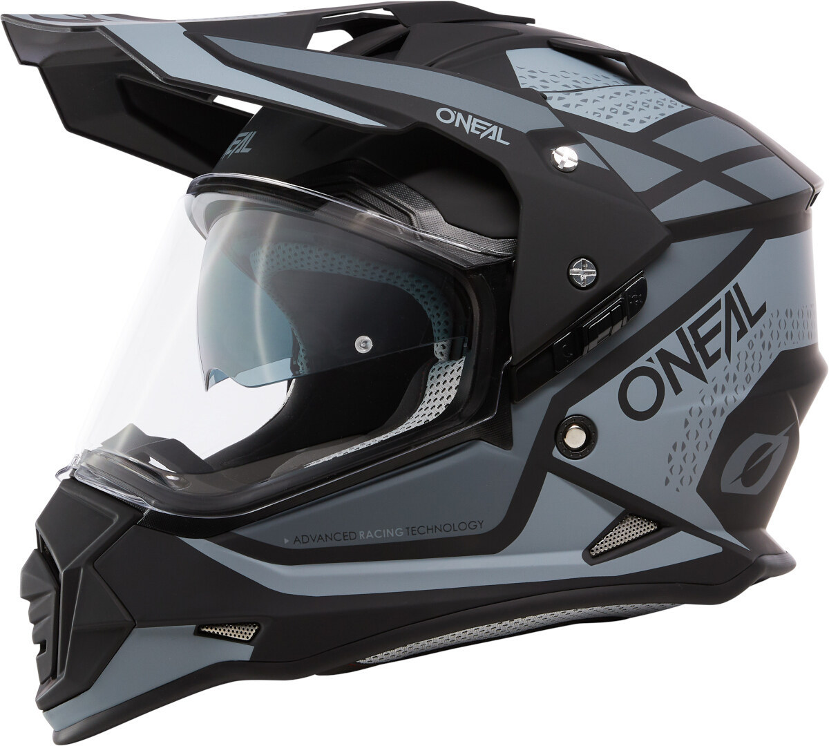 Side view of Oneal Sierra R Motocross Helmet, black-grey, Size L for Men