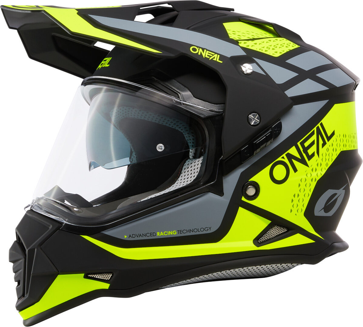 Side view of Oneal Sierra R Motocross Helmet, black-yellow, Size M for Men