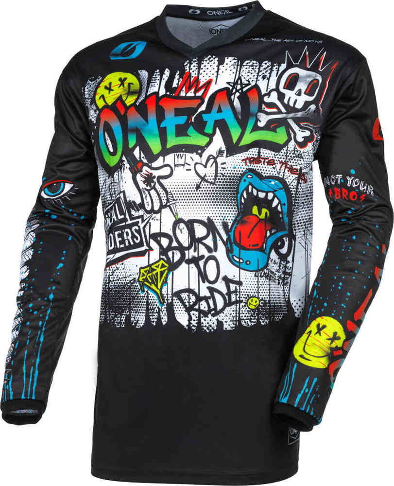 Oneal Element Rancid Camisa Kids Motocross preta/multicolorida