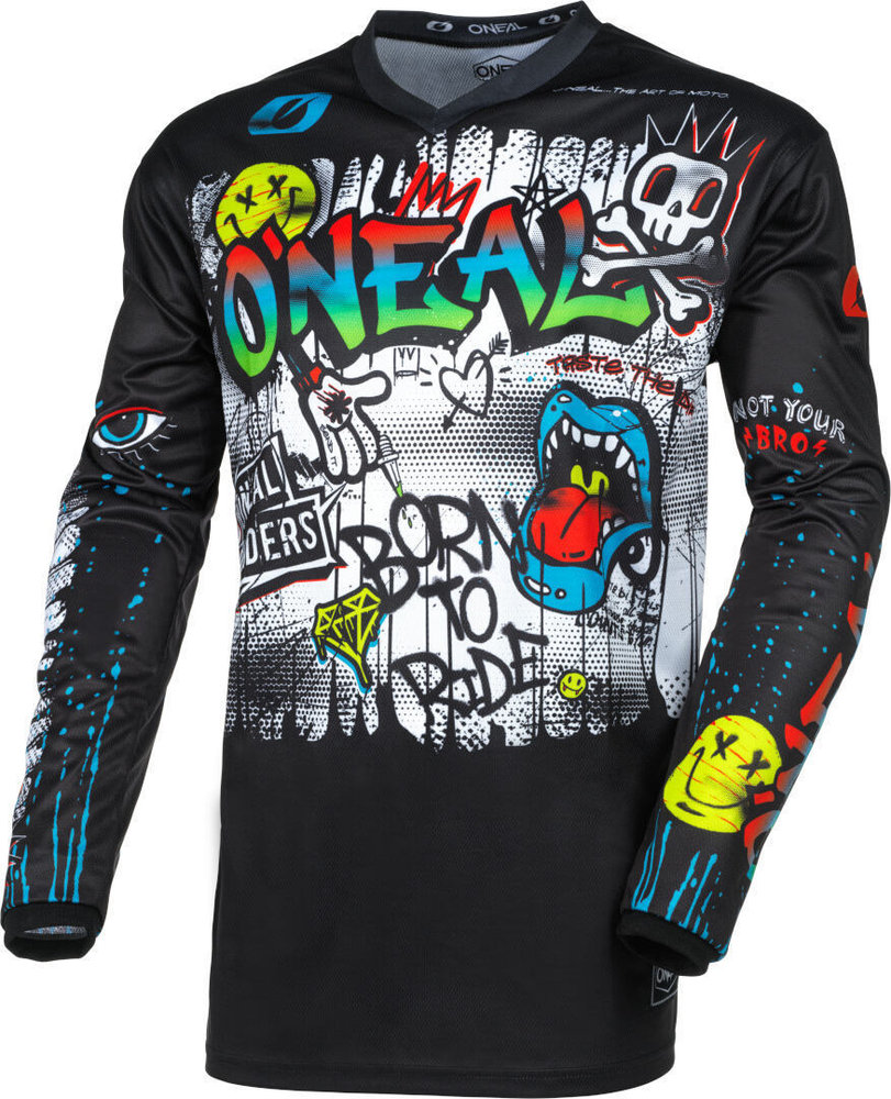Oneal Element Rancid Maillot de motocross para niños negro/multicolor