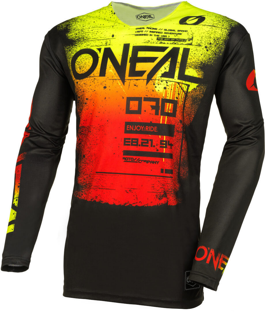 Oneal Mayhem Scarz Motocross Jersey, black-red-yellow, Size S for Men