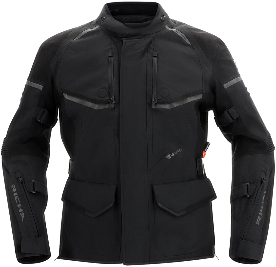 Side view of Richa Atlantic 2 Gore-Tex waterproof Motorcycle Textile Jacket, black, Size 5XL for Men