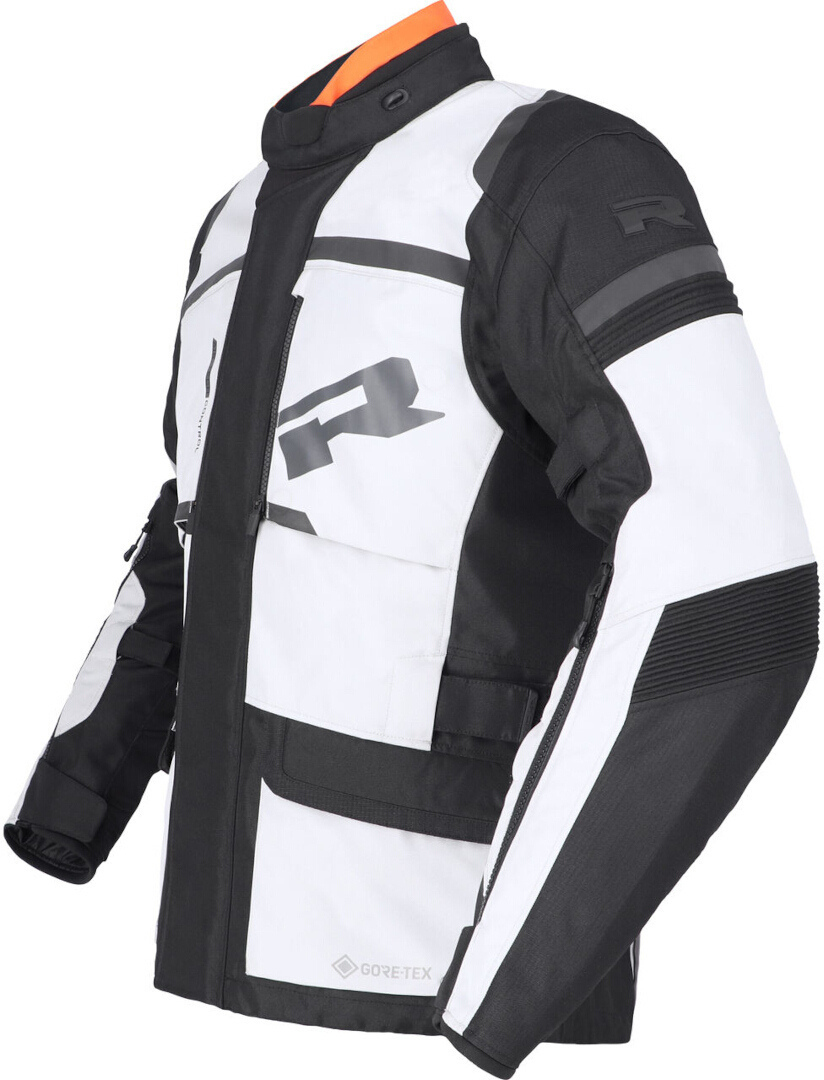 Side view of Richa Brutus Gore-Tex waterproof Motorcycle Textile Jacket, black-grey, Size L for Men