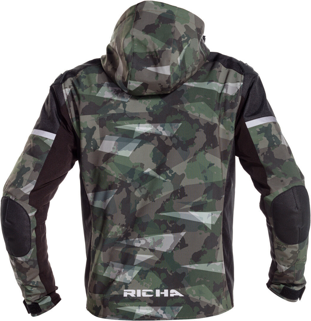 Side view of Richa Stealth waterproof Motorcycle Textile Jacket, green, Size 3XL for Men