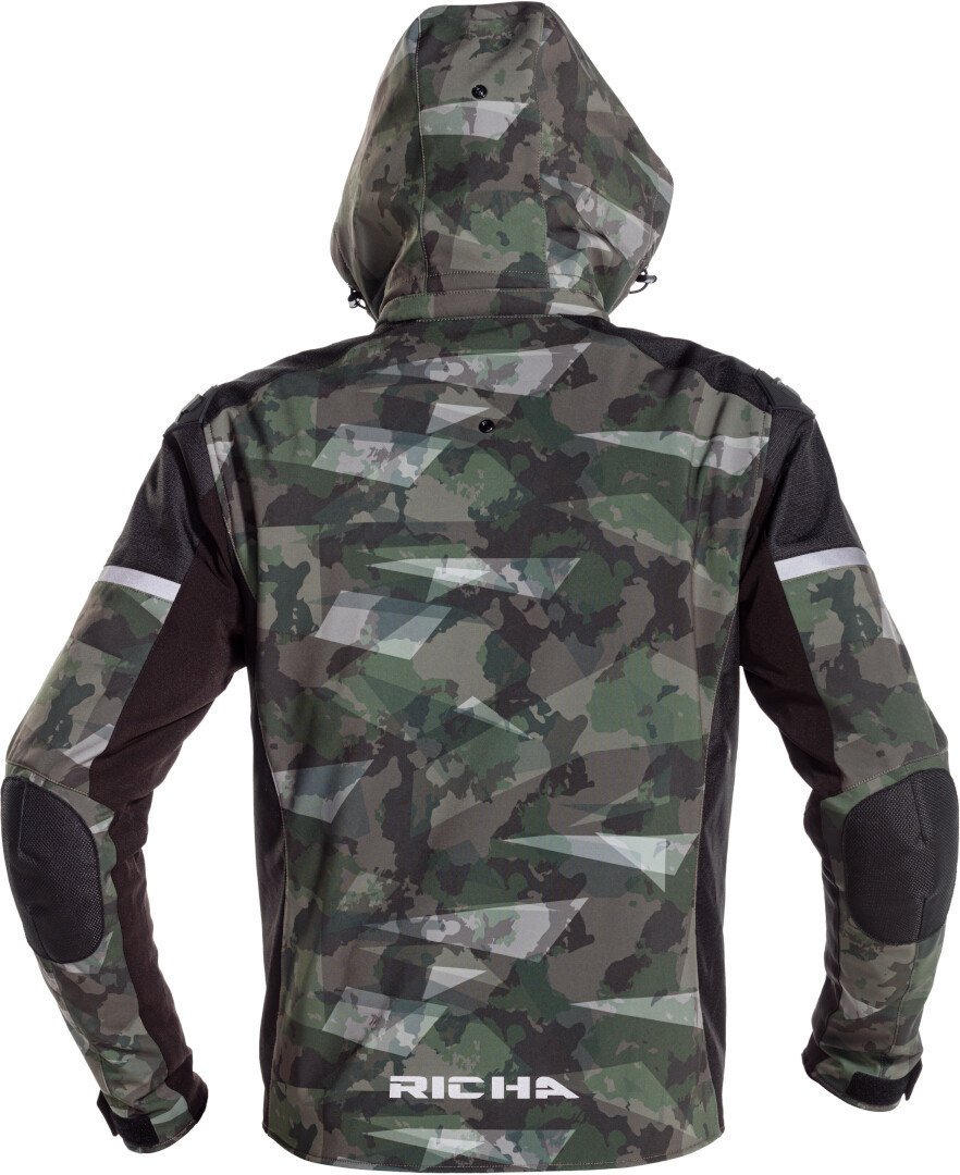 Side view of Richa Stealth waterproof Motorcycle Textile Jacket, green, Size 3XL for Men