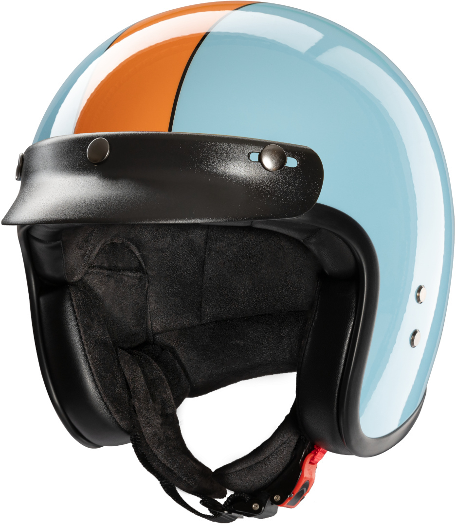 Redbike RB-801 Gasoline Casque jet, bleu-orange, taille 2XL pour Hommes