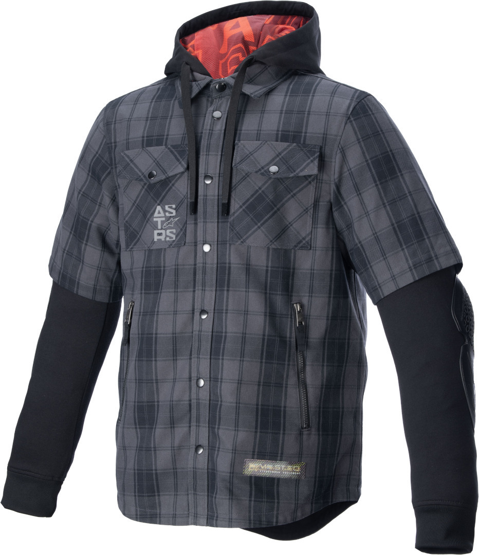 Alpinestars MO.ST.EQ Tartan Мотоциклетная рубашка Черный/Серый 3XL 