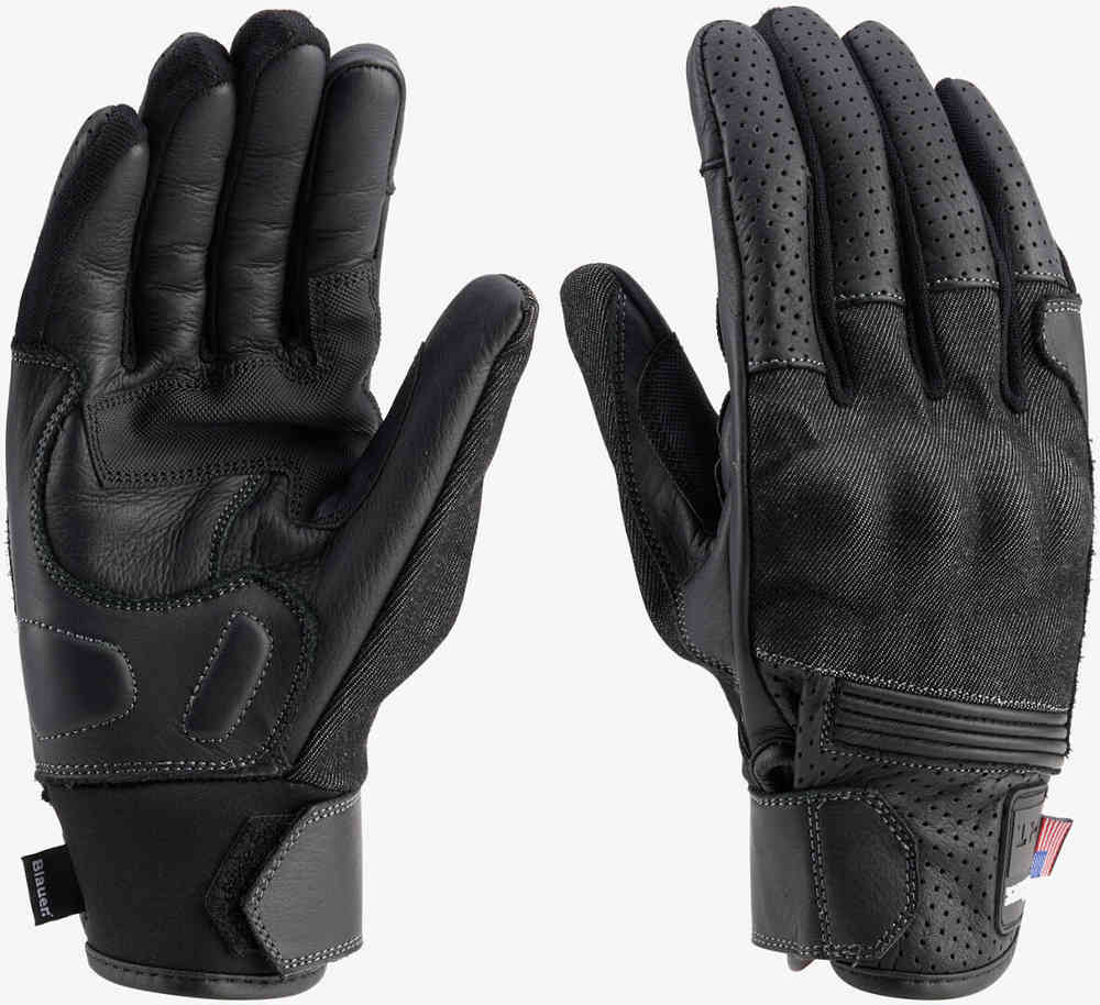 Blauer Digit Motorradhandschuhe