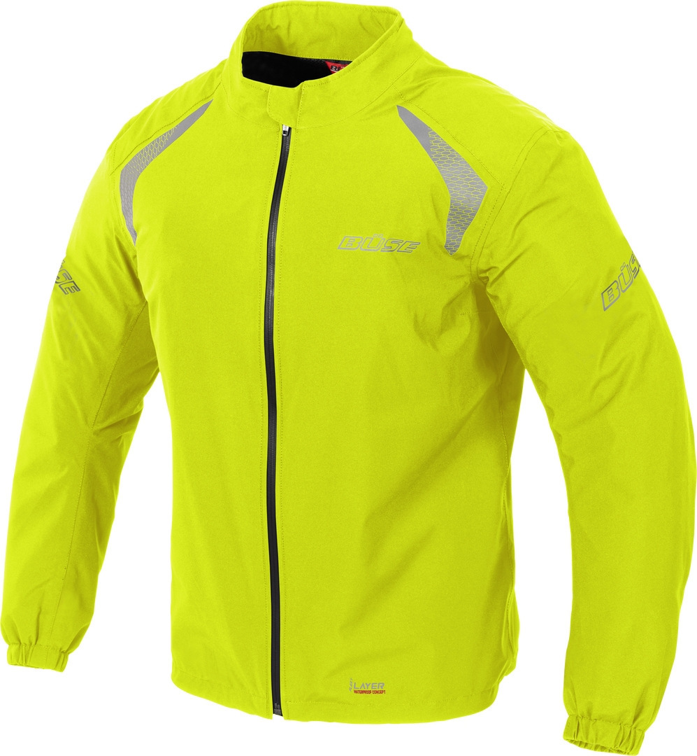 Büse Men's Yellow Breeze Motorcycle Rain Jacket, Size S For