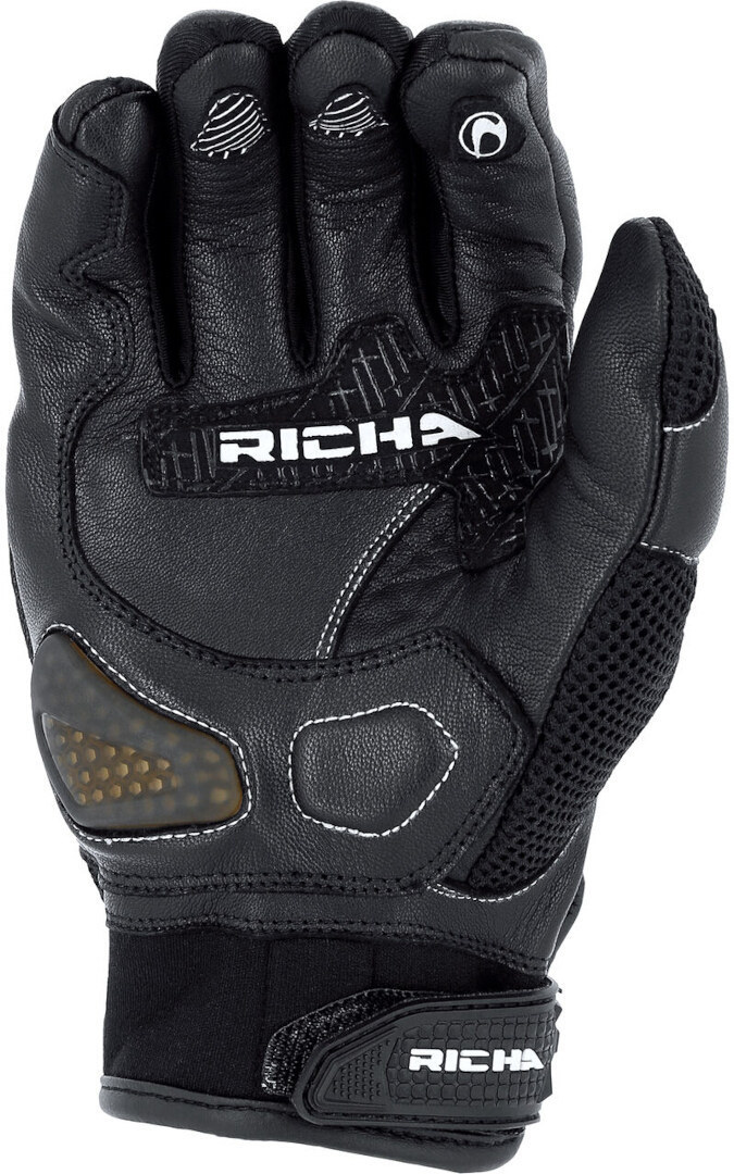 Side view of Richa Turbo Motorcycle Gloves, black, Size L for Men