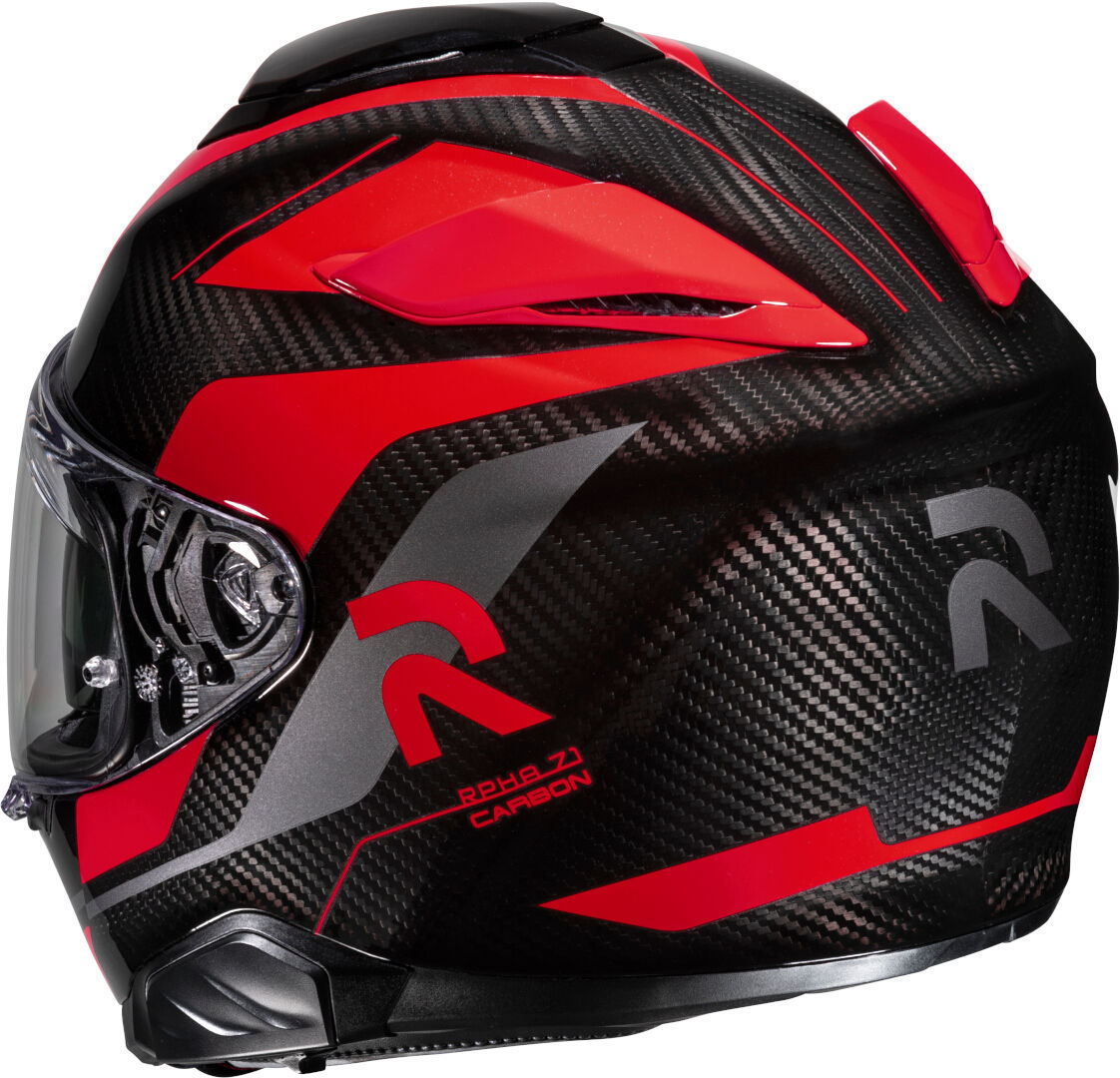 Side view of HJC RPHA 71 Carbon Hamil Helmet, black-red, Size S for Men