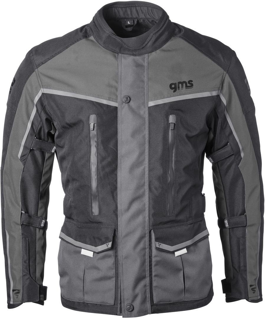 GMS Twister Neo veste textile de moto imperméable, noir-gris, taille 7XL pour Hommes