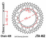 JT SPROCKETS アルミニウム超軽量セルフクリーニングリアスプロケット 462 - 428