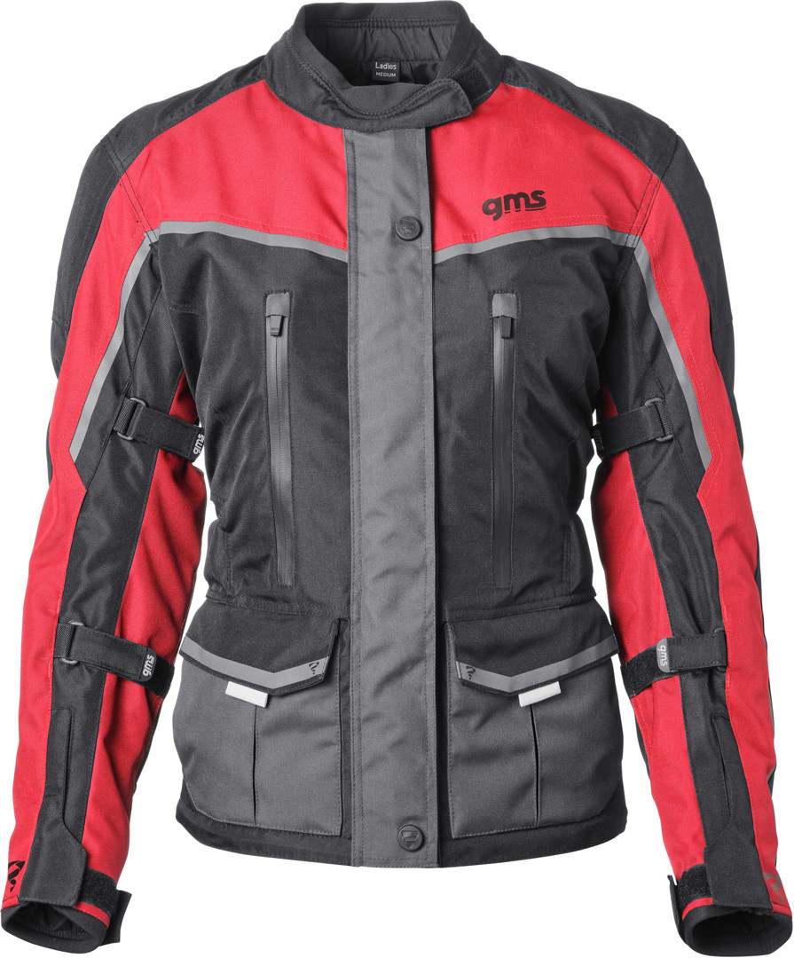 Gms Twister Neo Waterproof Ladies Motorcycle Textile Jacket, Black-Red, Size Xl For Women