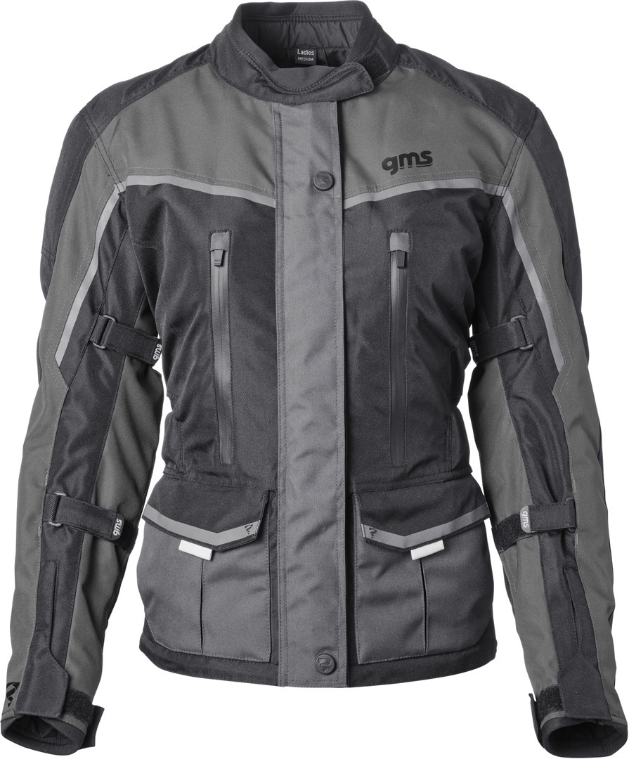 Gms Twister Neo Waterproof Ladies Motorcycle Textile Jacket, Black-Grey, Size Xs For Women
