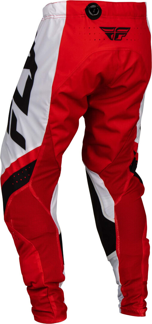 Side view of Fly Racing Lite 2024 Motocross Pants, black-white-red, Size 30 for Men