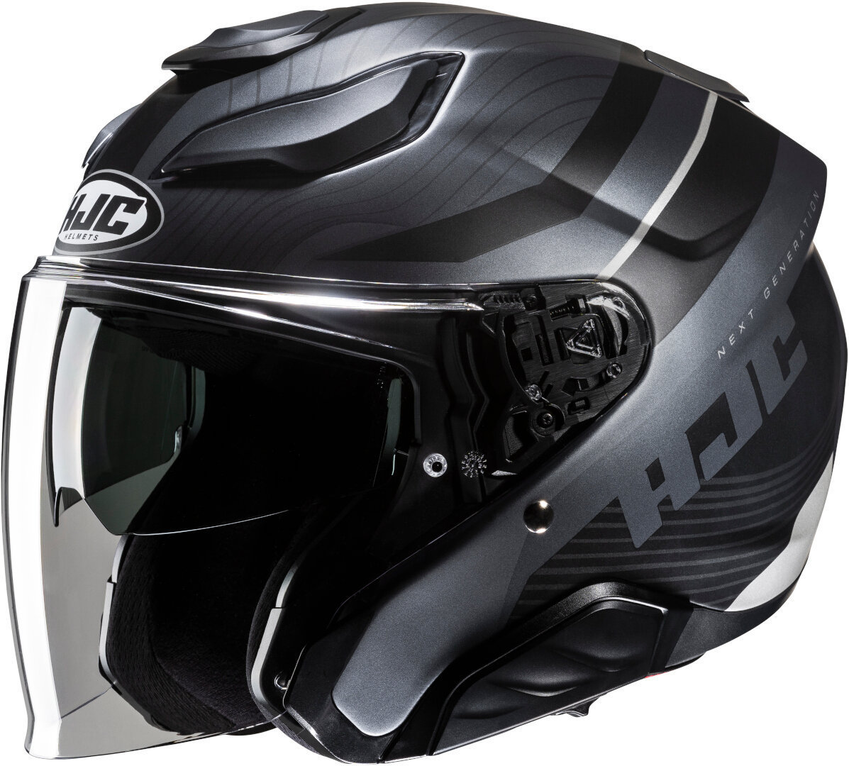 Hjc Unisex Black Silver F31 Naby Jet Helmet, Black-Silver, Size S