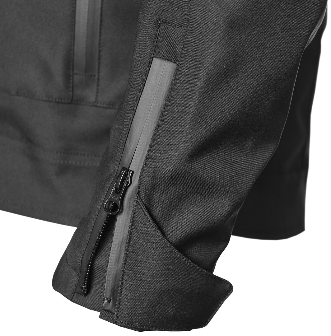 Side view of GMS Downtown waterproof Motorcycle Textile Jacket, black, Size M for Men