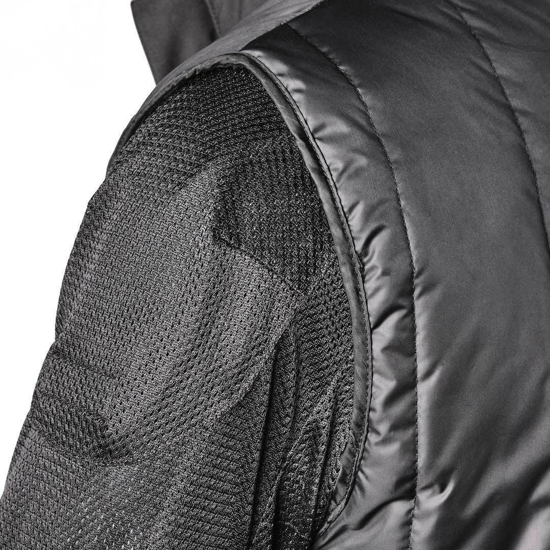 Side view of GMS Downtown waterproof Motorcycle Textile Jacket, black, Size M for Men