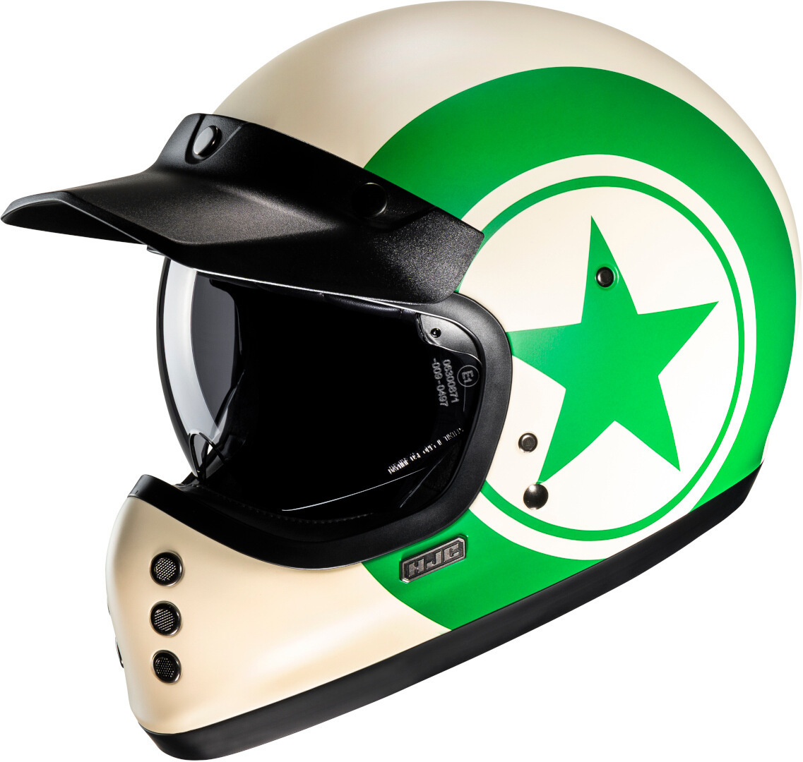 Hjc Men's White Green V60 Nyx Helmet, White-Green, Size S For