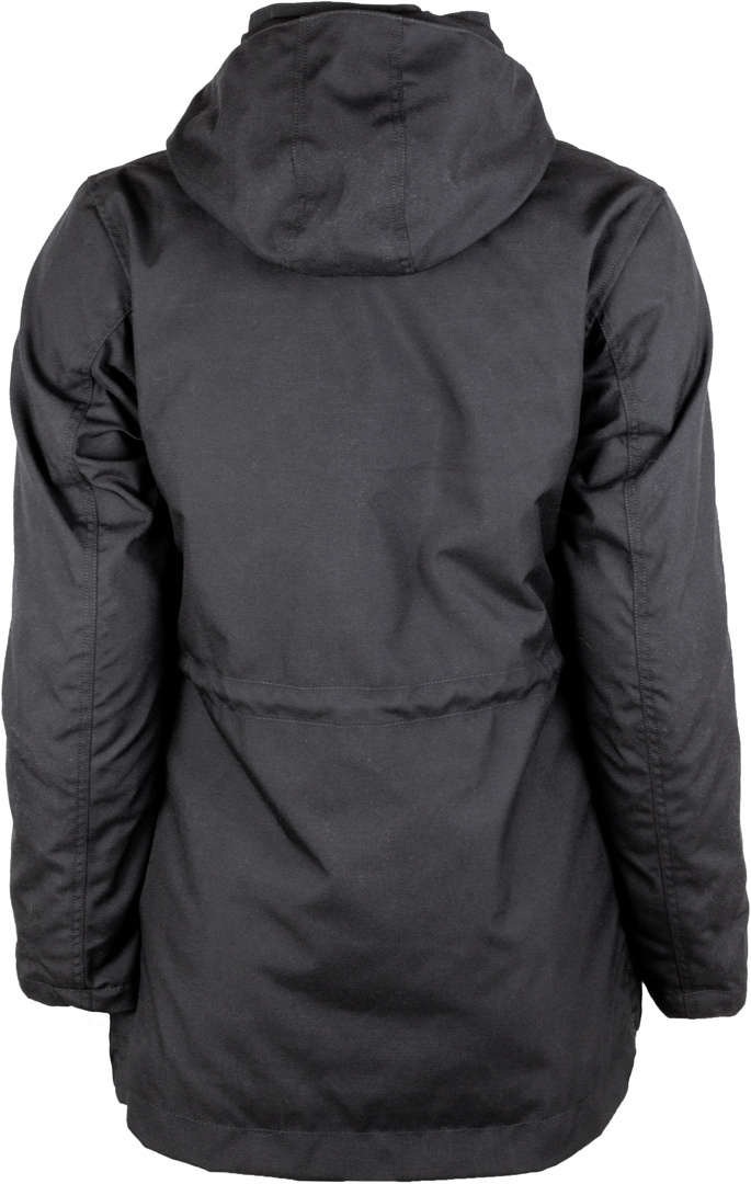 Side view of GMS Francine waterproof Ladies Motorcycle Textile Jacket, black, Size 3XL for Women