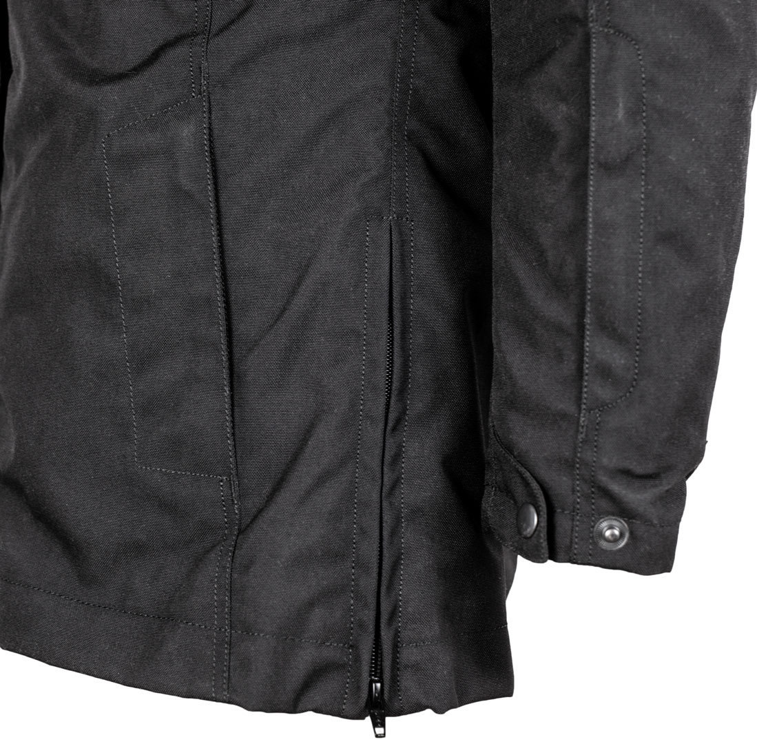 Side view of GMS Francine waterproof Ladies Motorcycle Textile Jacket, black, Size 3XL for Women