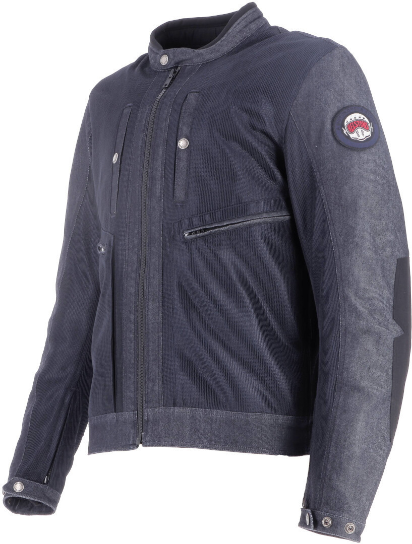 Side view of Helstons Raid Air Motorcycle Textile Jacket, blue, Size XL for Men