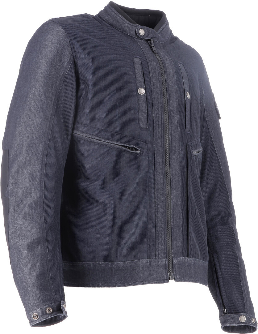 Side view of Helstons Raid Air Motorcycle Textile Jacket, blue, Size XL for Men