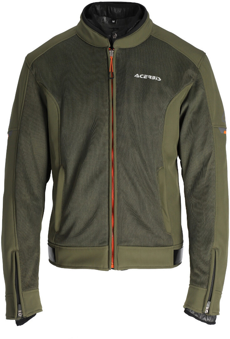 Side view of Acerbis Gordon waterproof Motorcycle Textile Jacket, green-orange, Size 3XL for Men
